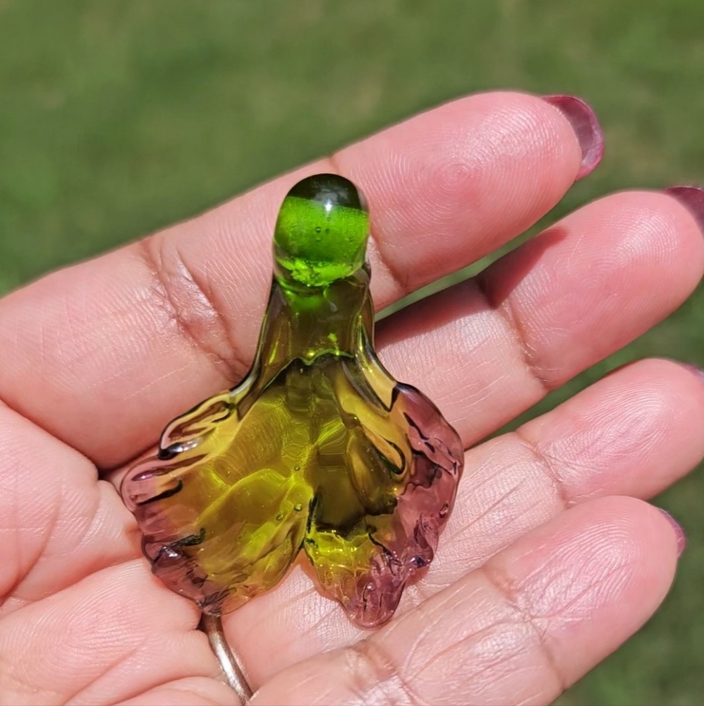 Gorgeous Artisan Hand Blown Looped Glass Pendants. Summer Spring Colors